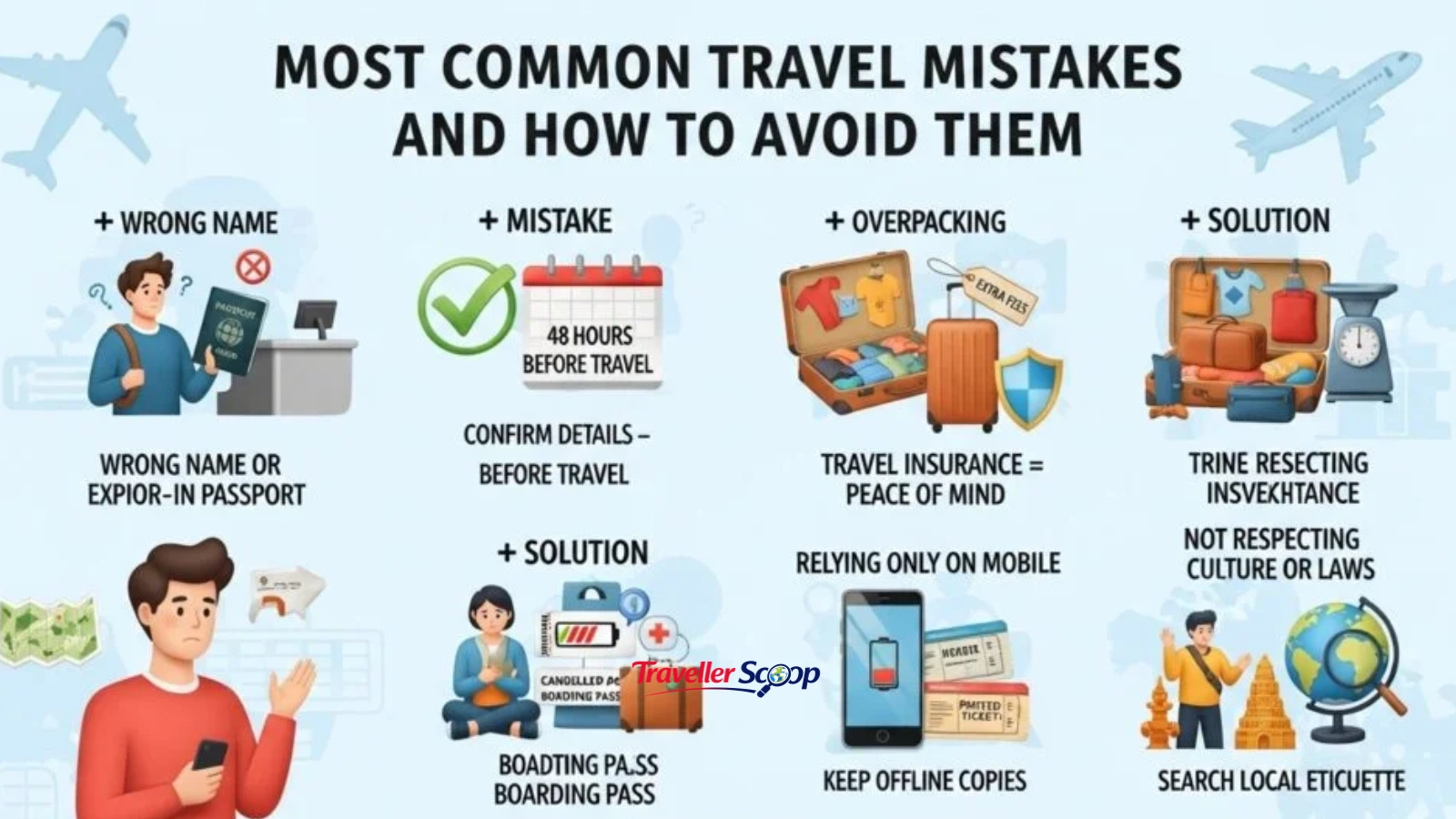 Mistakes to avoid before travel
