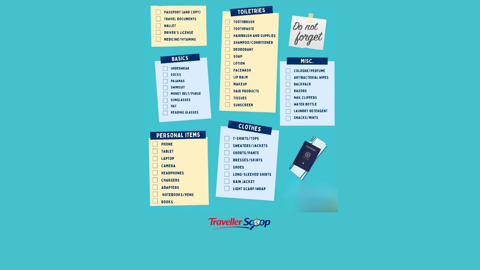 Things Travelers forget before a trip Things Travelers forget before a trip