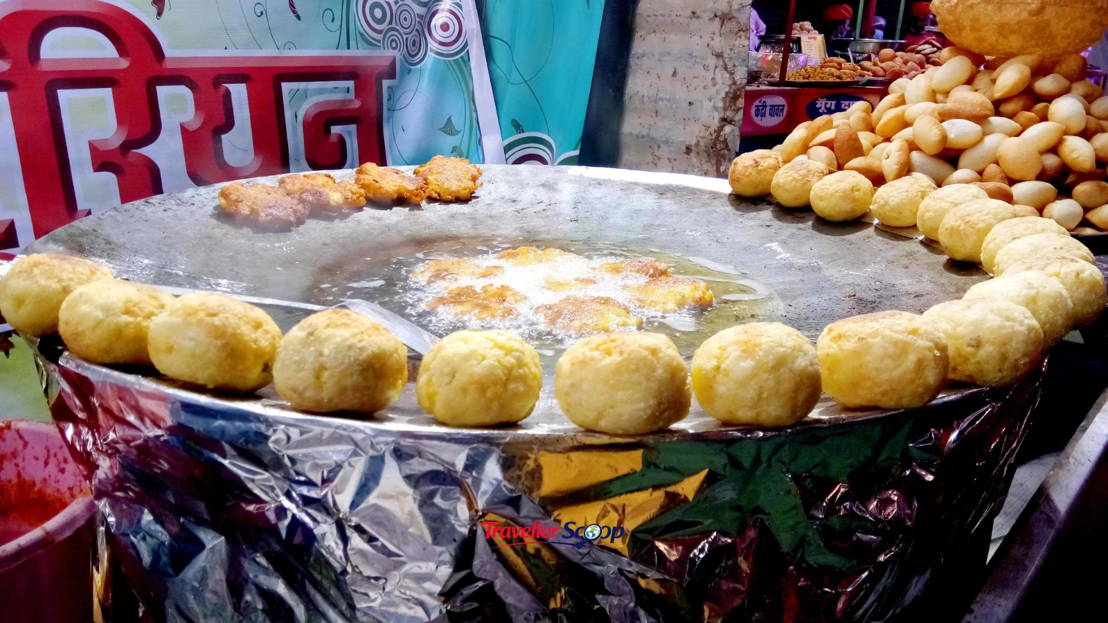 Crispy roadside aloo tikki stall on Mall Road Mussoorie Crispy roadside aloo tikki stall on Mall Road Mussoorie