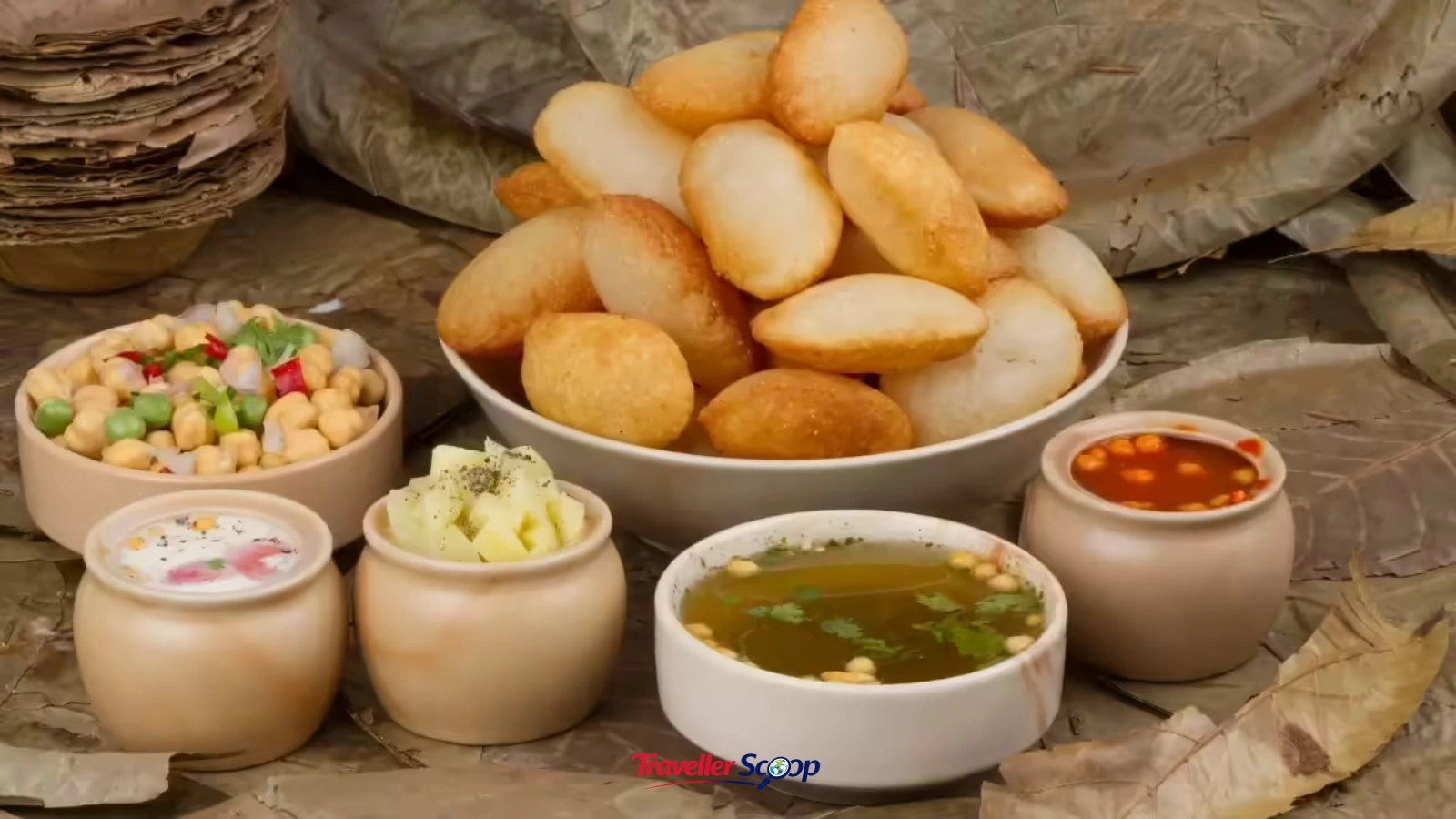 Street vendor serving crispy gol gappas Street vendor serving crispy gol gappas