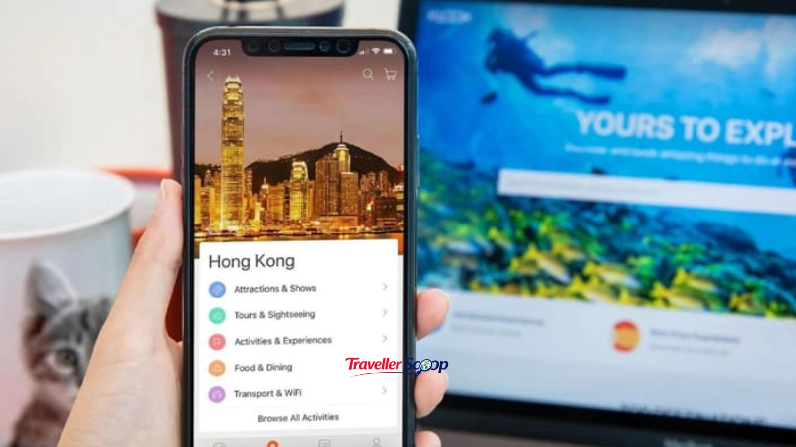 Klook travel booking app interface
