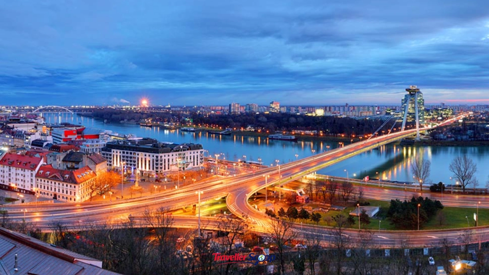 Bratislava Castle overlooking the city and Danube river Bratislava Castle overlooking the city and Danube river