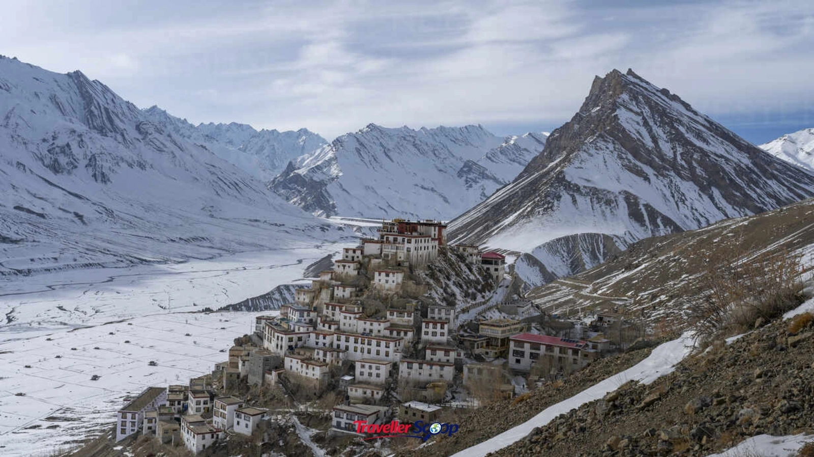 Key Monastery Spiti Valley Himachal Pradesh aerial view” Key Monastery Spiti Valley Himachal Pradesh aerial view"