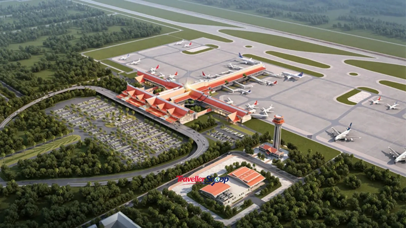 Techo International Airport Cambodia Foster and Partners canopy roof trees Techo International Airport Cambodia Foster and Partners canopy roof trees
