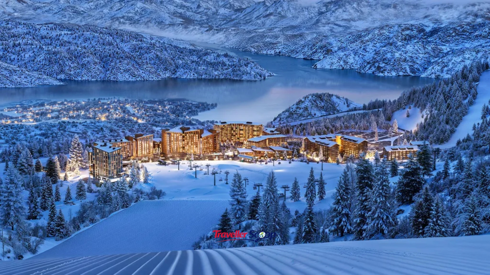 Luxury ski chalet against the Rocky Mountains in Colorado Luxury ski chalet against the Rocky Mountains in Colorado