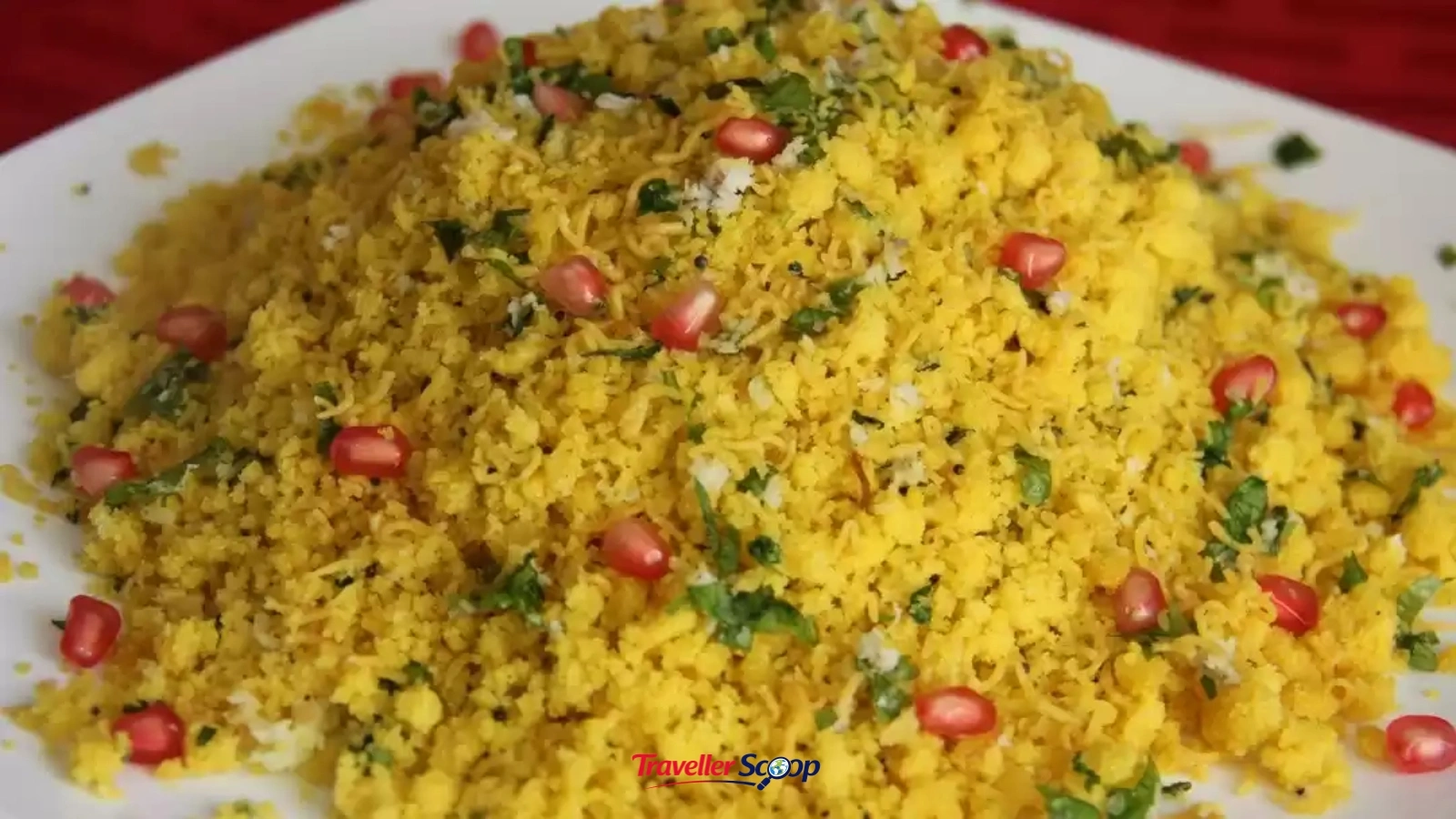 Surat local food experience – Surti Sev Khamani garnished with sev and coriander