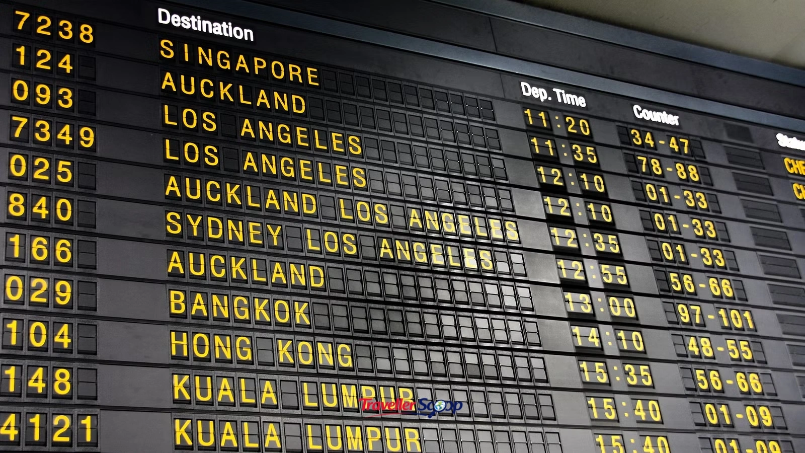 Airport departure board