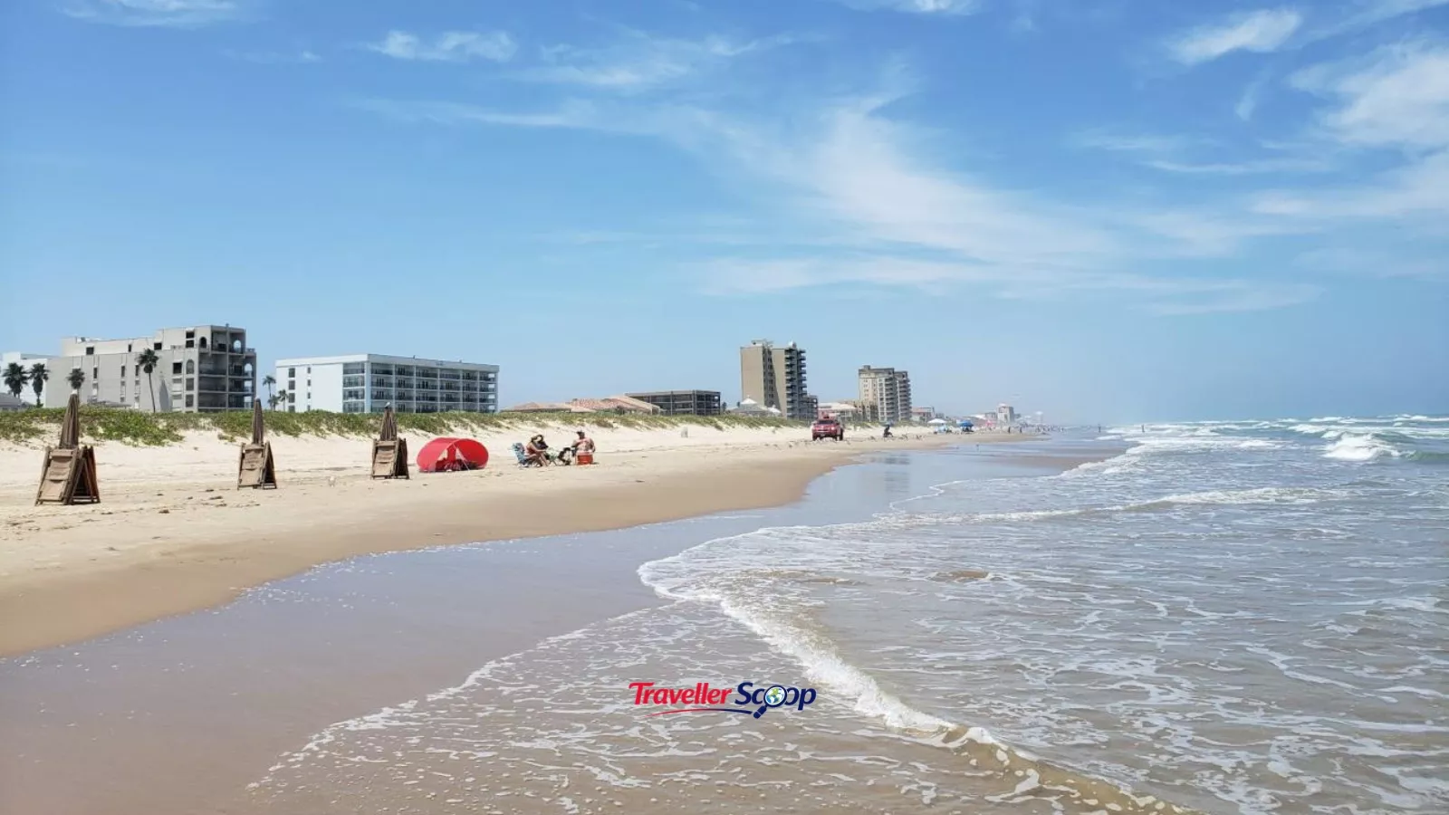 South Padre Island Texas beach with clear shallow water South Padre Island Texas beach with clear shallow water