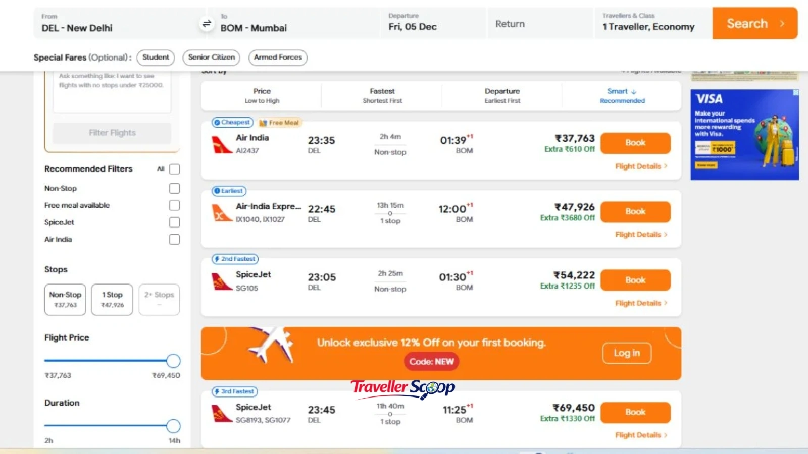 Ixigo vs EaseMyTrip flight price comparison Delhi to Mumbai Ixigo vs EaseMyTrip flight price comparison: Delhi to Mumbai