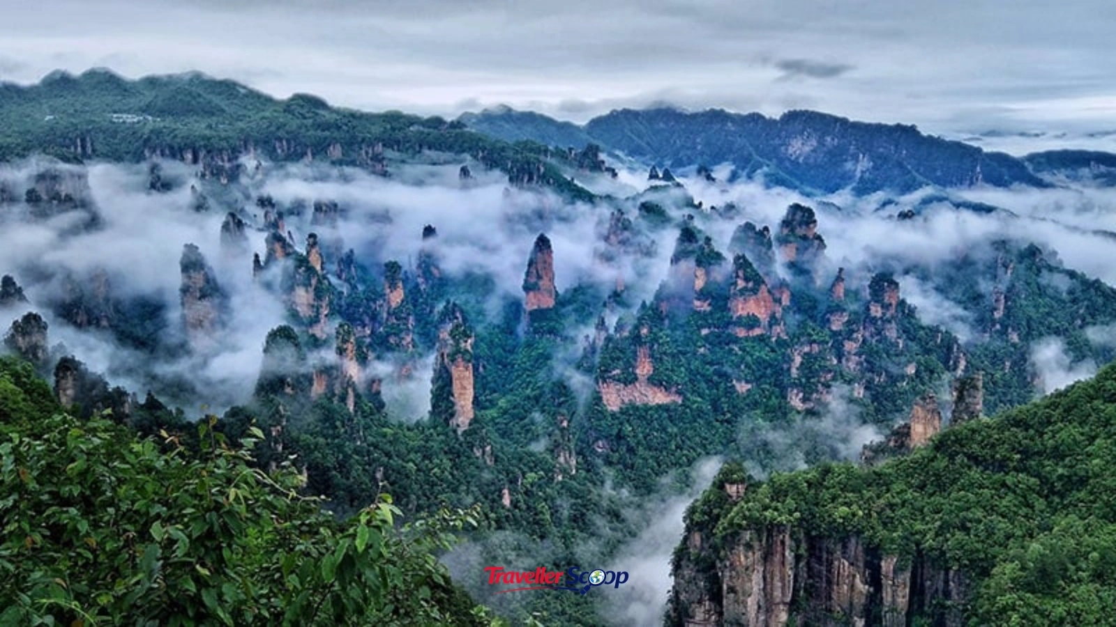 Zhangjiajie floating sandstone pillars in China Zhangjiajie floating sandstone pillars in China