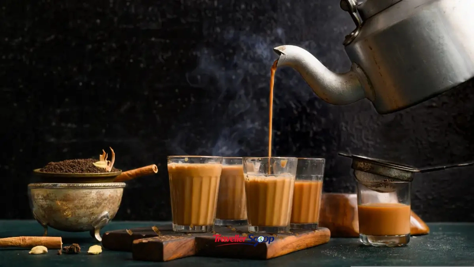 Pouring Irani chai at a traditional Hyderabad Irani cafe Pouring Irani chai at a traditional Hyderabad Irani cafe
