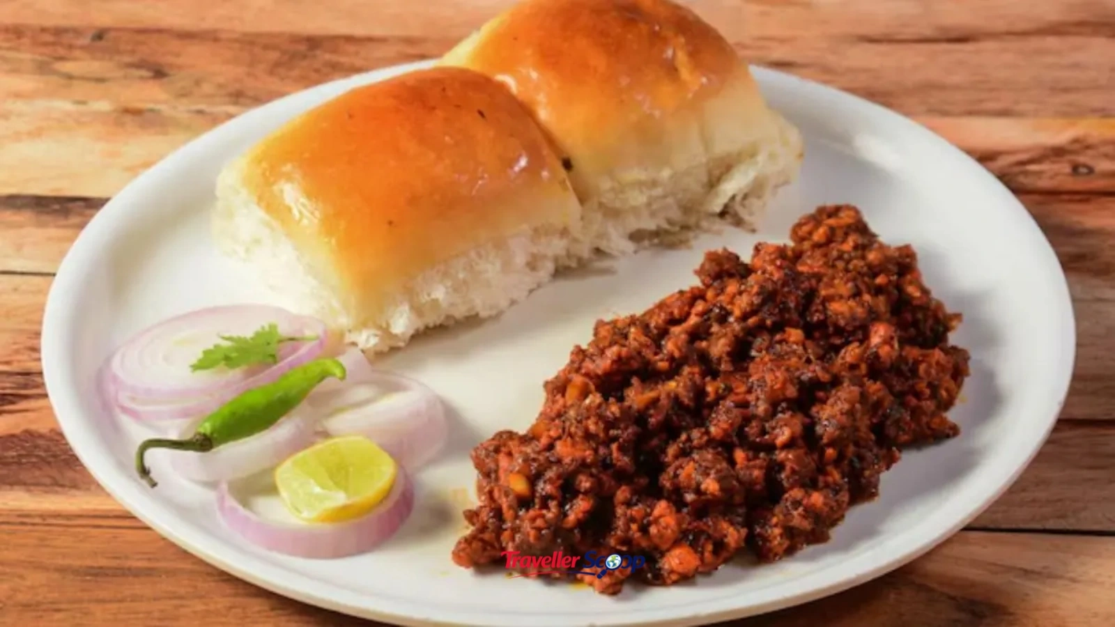 Keema pav, a popular Hyderabad breakfast street food dish Keema pav, a popular Hyderabad breakfast street food dish