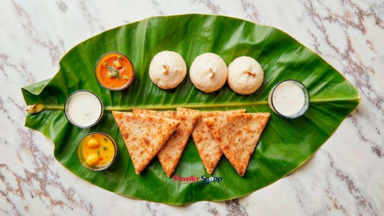 South Indian banana leaf platter at Cafe Athyeka Delhi South Indian banana leaf platter at Cafe Athyeka Delhi
