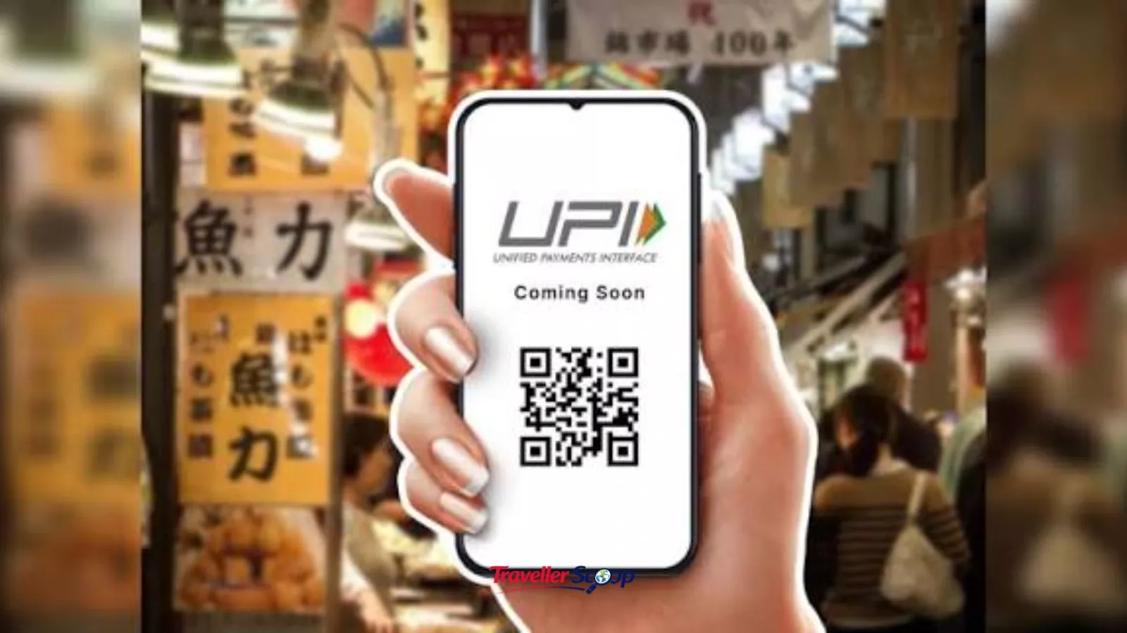 UPI Now Works in 7 Countries — traveller scanning QR code payment abroad UPI Now Works in 7 Countries — traveller scanning QR code payment abroad
