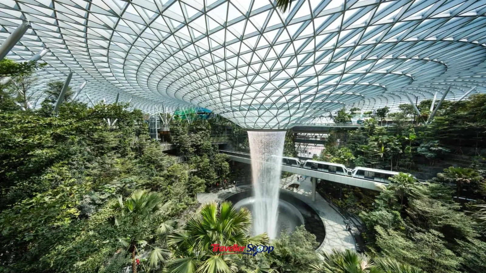 Jewel Changi indoor waterfall for transit passengers