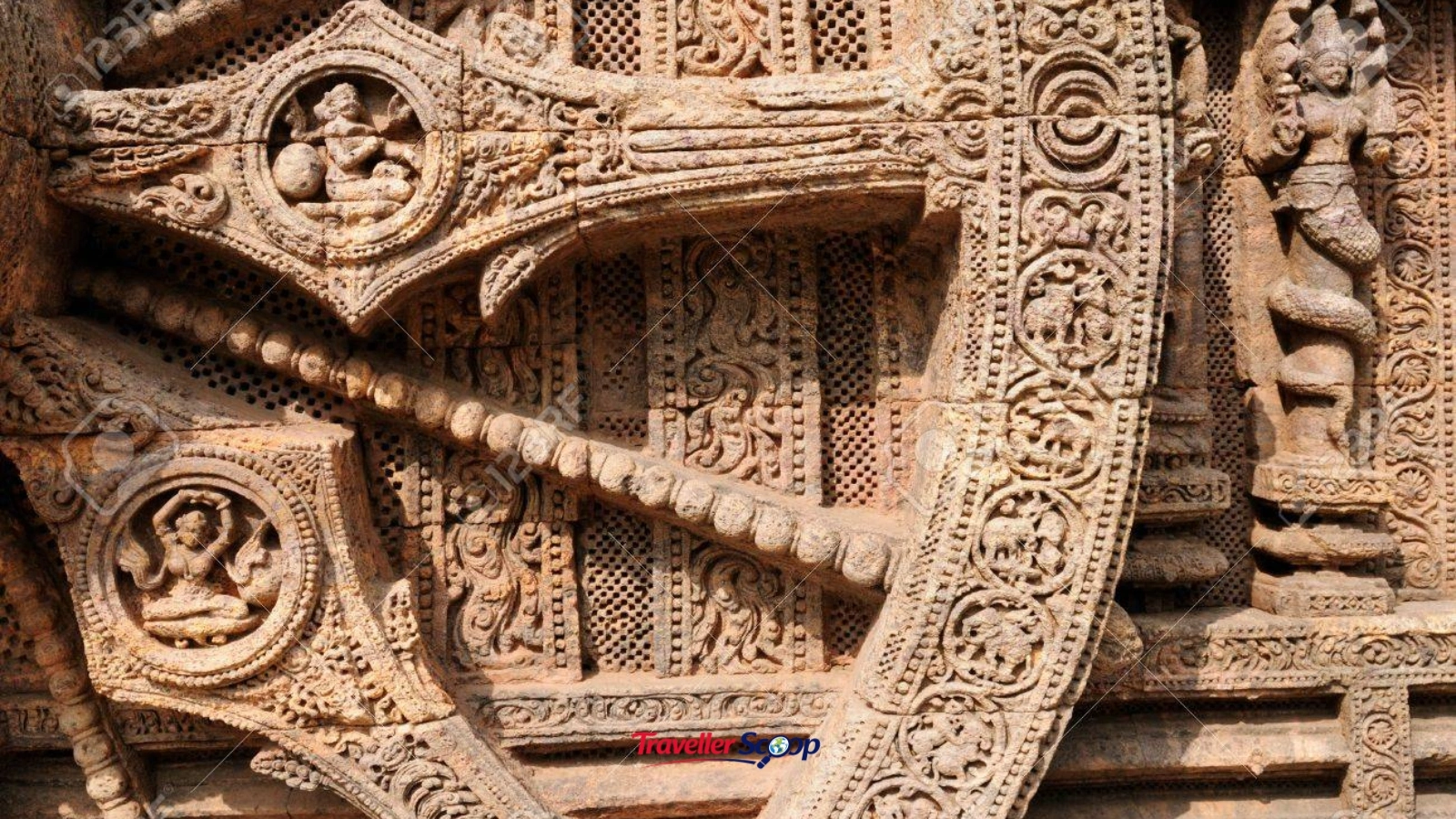 Carved stone wheel of Konark Sun Temple Carved stone wheel of Konark Sun Temple