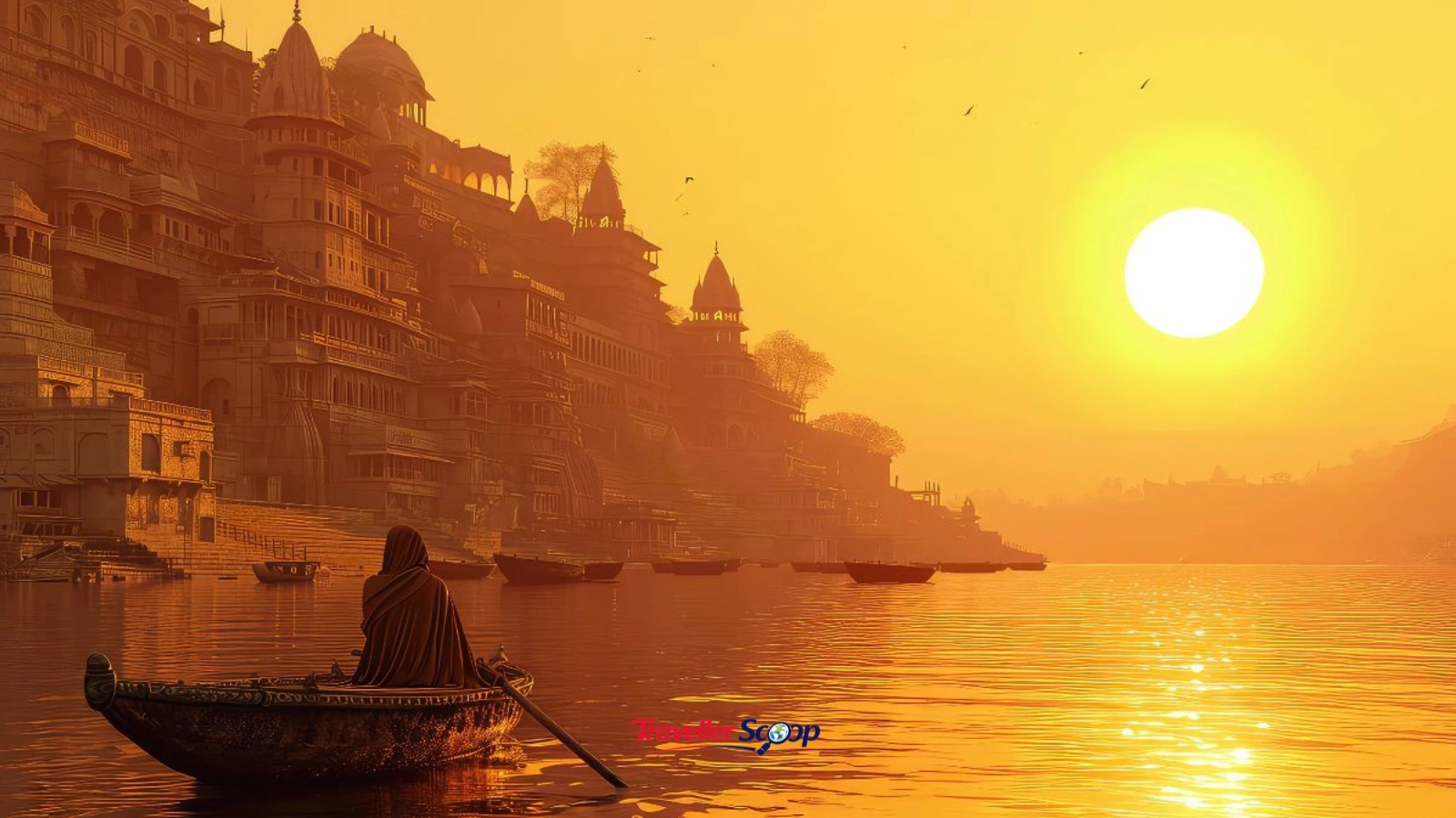 Varanasi ghats along the Ganges River at sunrise Varanasi ghats along the Ganges River at sunrise