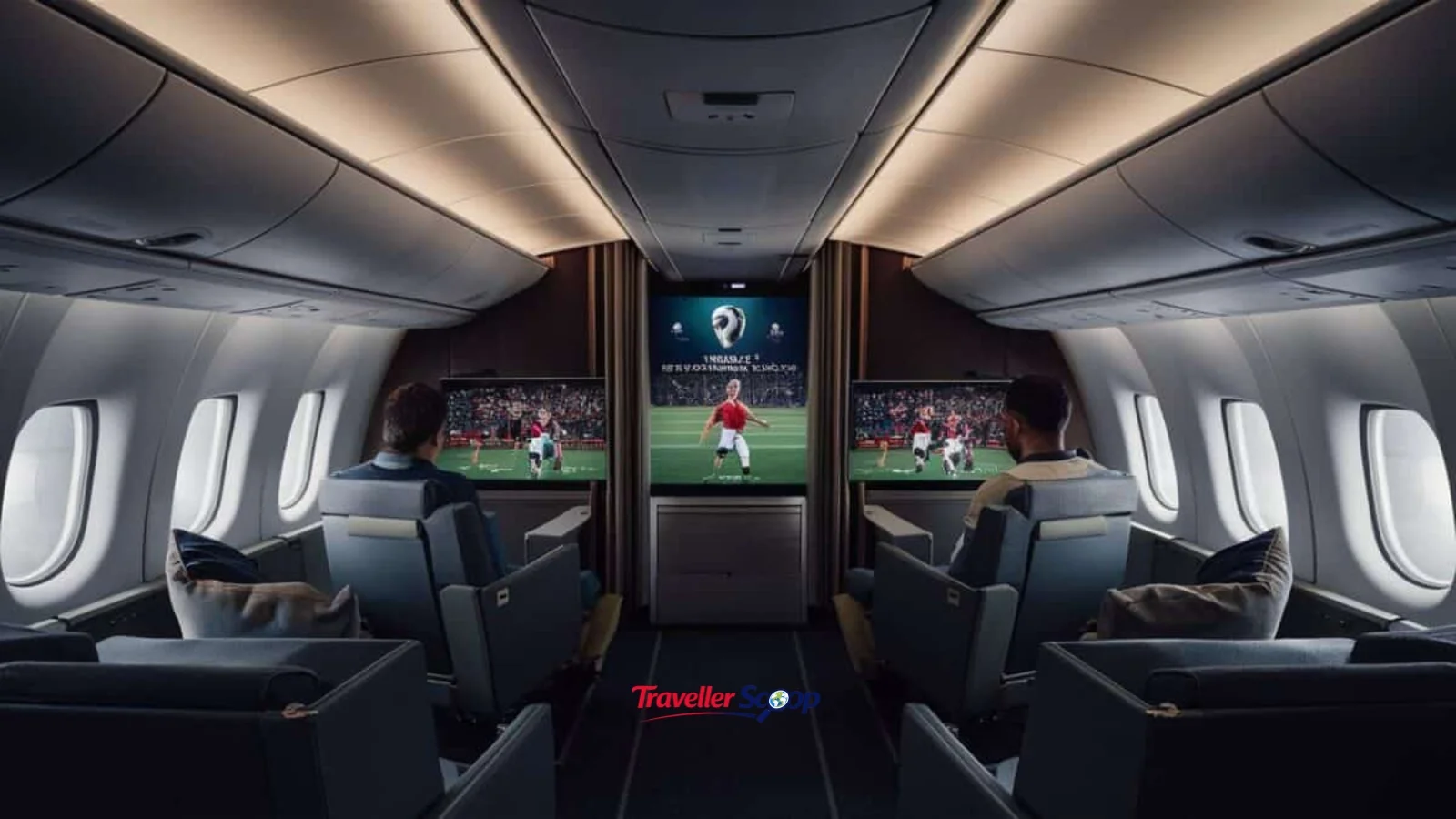Passenger streaming video on a tablet in an Emirates or Qatar Airways long-haul Passenger streaming video on a tablet in an Emirates or Qatar Airways long-haul