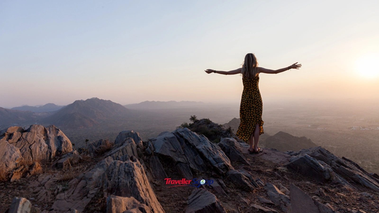solo female traveller hill station Himalayas sunrise view