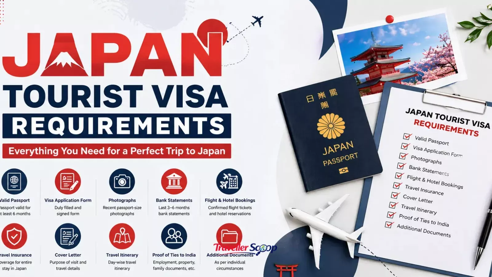 Document checklist for Japan tourist visa for Indians application