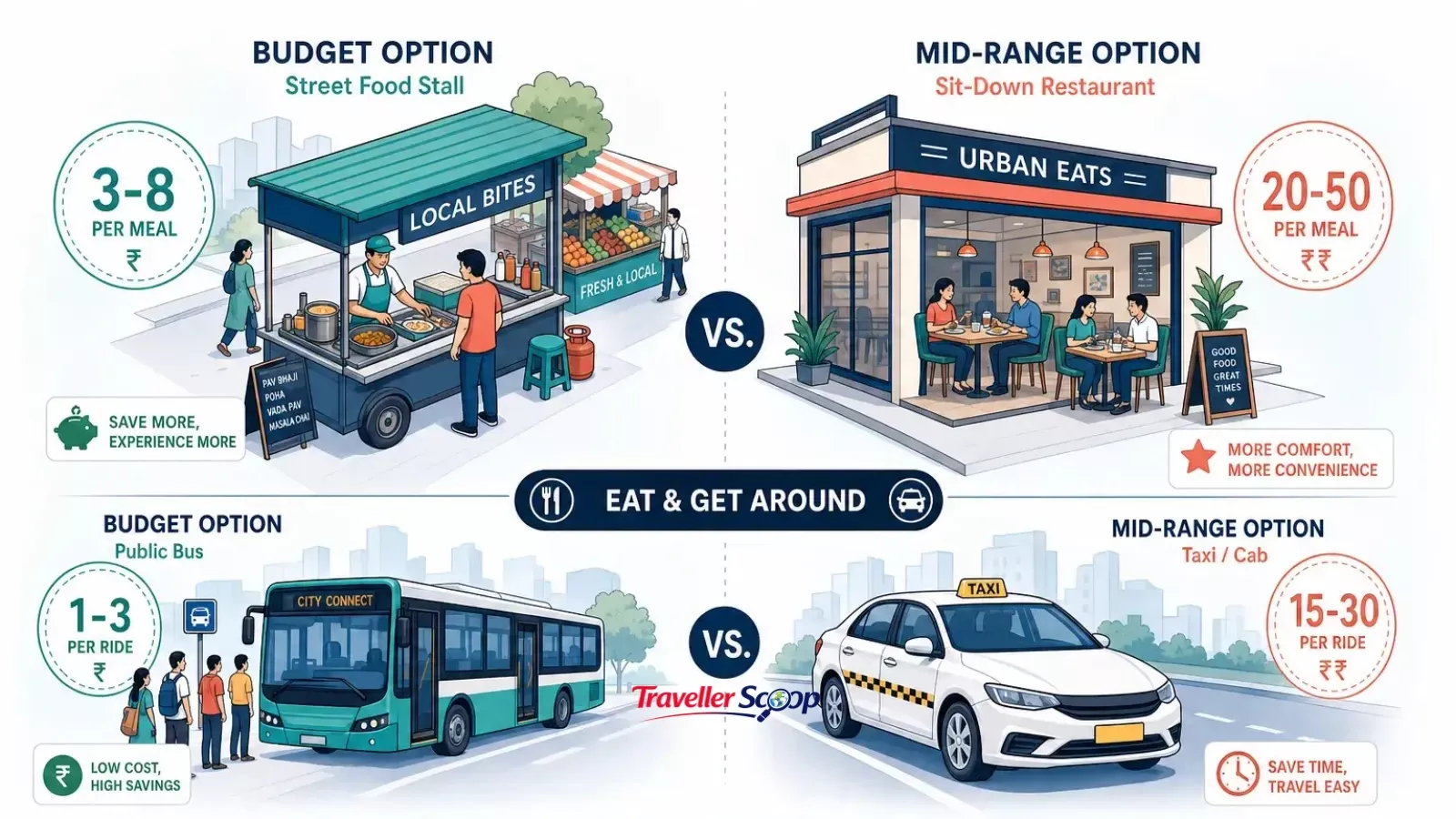 Infographic of the 70/30 budget rule for a budget international trip: 70% flights, 30% stay and food